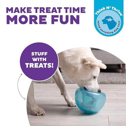 Outward Hound by Planet Dog Snoop Dog Toy – Treat‑Dispenser Puzzle Ball, Interactive Slow Feeder, Medium to Large Dogs, Bouncy & Mint-Infused, Blue, 5" - color: Blue