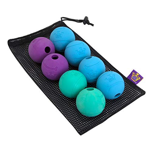 Chew King Fetch Balls Extremely Durable Natural Rubber Toy 2.5 inch, 8-pack (CM-0264-CS01) - color: 8-Pack (2.5" Balls) - Blue, Green, Purple
