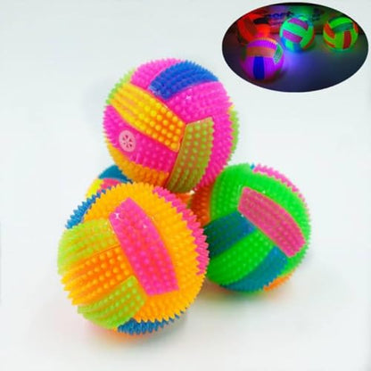 Flashing Football Shape LED Light Sound Bouncy Ball Funny Kids Pet Dog Toy Interactive Dog Toy, Xmas Gifts