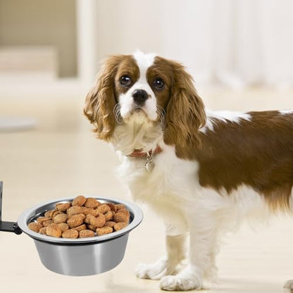 Yardwe Elevated Dog Bowl and Water Bowl Set Wall-Mounted 6-inch Convenient Feeding Station for Large Dogs and Puppies