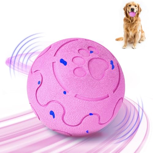 Interactive Dog Ball Toy, Smart Dog Toy for Medium and Large Dogs, Automatic Moving Rotating & Bouncing Ball, Durable E-TPU Material, IP54 Waterproof, Motion-Activated Dog Toy for Active Dogs - color: Pink