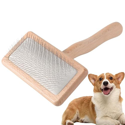 Premium Pet Grooming Accessory - Extra Long Pin Flat Slicker Brush, Comfortable Handle for Tangle-Free Brushing | Effective Detanglerr for Dogs, Cats, Rabbits, Long Short Hair, Maintenance, Home