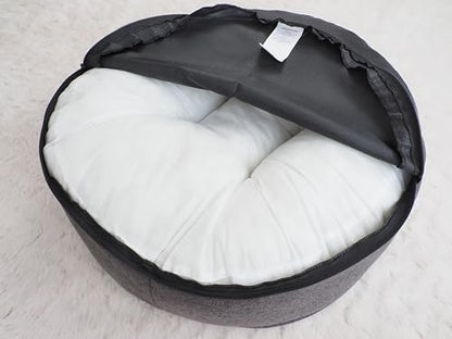 FurMe Graphite Cave Pet Bed with Blanket - Fluffy Small Dog Bed with Cover Cave for Medium Size & Small Dogs with Washable Cover, Calming & Cozy Pet Sleeping Nest