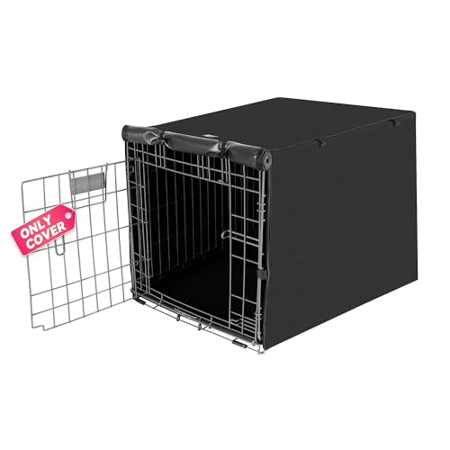 Seiyierr Dog Crate Cover for 42" Large Wire Dogs Cage, Puppy Kennel with Double Door, Lightweight 600D Polyester Windproof Pet Crates Covers, Machine Wash & Dry, Black - color: Black, size: 42 Inch