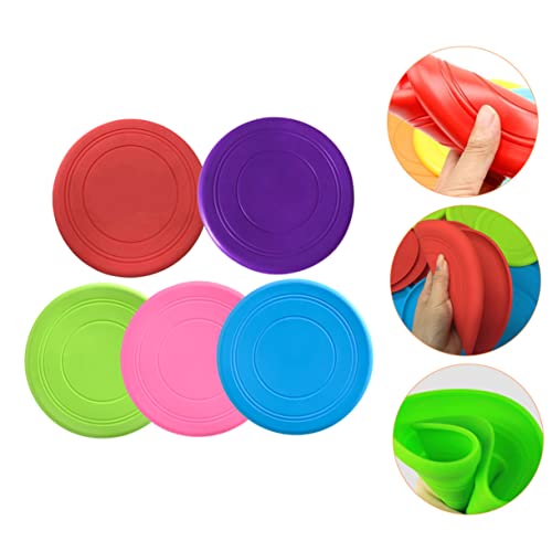 5pcs Pet Flying Disc Toy Outdoor Dog Chewing Toys for Interactive Play Soft and Washable for and Water Activities