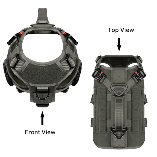 ICEFANG GN3 Tactical Dog Harness with 6X Buckle,Dog Molle Vest with Handle,3/4 Body Coverage,Hook and Loop Panel for ID Patch,No Pulling Front Clip (S (22"-27" Girth), Ranger Green) - color: Ranger Green, size: Small (Pack of 1)