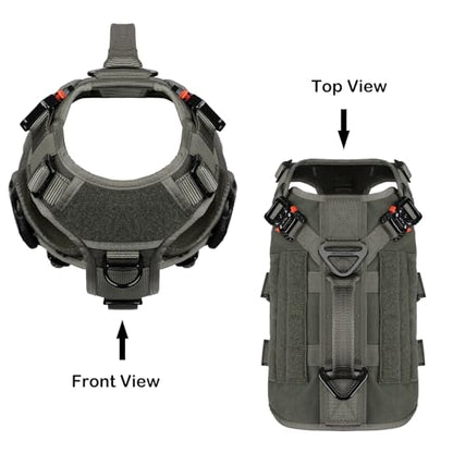 ICEFANG GN3 Tactical Dog Harness with 6X Buckle,Dog Molle Vest with Handle,3/4 Body Coverage,Hook and Loop Panel for ID Patch,No Pulling Front Clip (S (22"-27" Girth), Ranger Green) - color: Ranger Green, size: Small (Pack of 1)