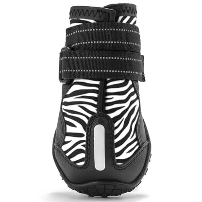 Waterproof Dog Boots, BESUNTEK Non-Slip Durable Dog Shoes, Adjustable Paw Protection with Adjustable Straps and Reflective Strip for Small Medium Large Dogs, Winter, Snow and Outdoor (White, #6)