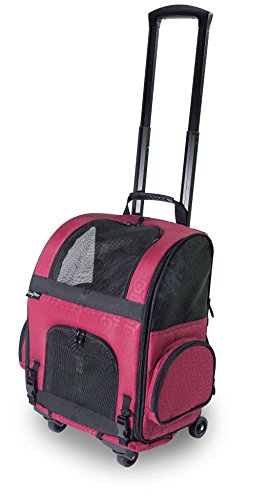 Gen7Pets Dog Carrier - Medium Red Roller Bag Pet Carrier - color: Red, size: 16.5"L x 10.5"W x 19.0"H