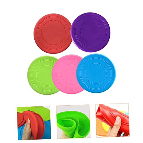 Mikikit 5Pcs Dog Chewing Discs Floating Interactive Pet for Flying Discs for Dogs Soft and Washable for Safe Fun