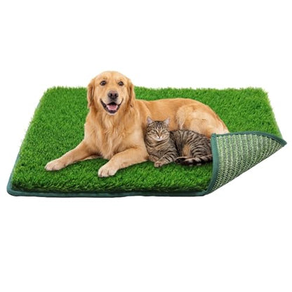 1.2'' Thick Woven Fake Grass Mat for Dog, Glue-Free Artificial Turf Potty Training Pad with Fast Drainage, Machine Washable Pet Pee Pad, Indoor Outdoor Non-Toxic Rug (Small) - size: 20'' x 25'' (Small)