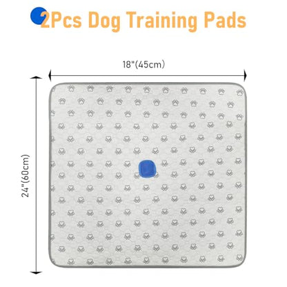 2Pack Washable Pee Pads for Dogs, Reusable Puppy Pads Pet Training Pads with Activated Carbon Pheromone Attraction Targets, Waterproof & Non-Slip Dog Pee Pads for Housebreaking (18"x24") - size: 18"x24" (Pack of 2)
