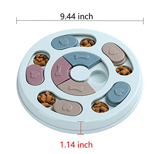 DR CATCH Dog Puzzle,Dogs Food Toys for IQ Training & Mental Enrichment,Dog Treat Puzzle(Blue) - color: Dark blue, size: 9.44" x 9.44" x 1.14"