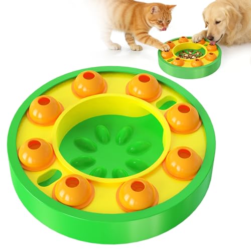 Dog Food Puzzle Toys Interactive Game Toy for IQ Training Enrichment Dog Food Puzzle Slow Feeder for Small, Medium Dogs and All Cats (Green Bowl) - color: Green Bowl