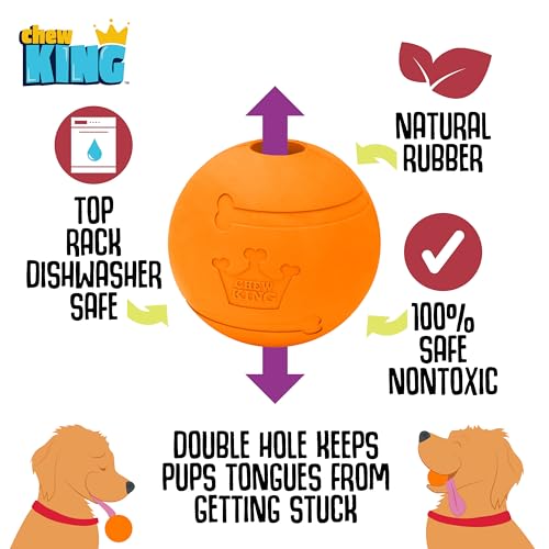 Chew King Flavored Rubber Ball Collection, 4 Inch Bacon Flavor Rubber Fetch Balls 2-Pk - color: C) 4" 2-Pack (Bacon)