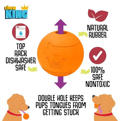 Chew King Flavored Rubber Ball Collection, 4 Inch Bacon Flavor Rubber Fetch Balls 2-Pk - color: C) 4" 2-Pack (Bacon)