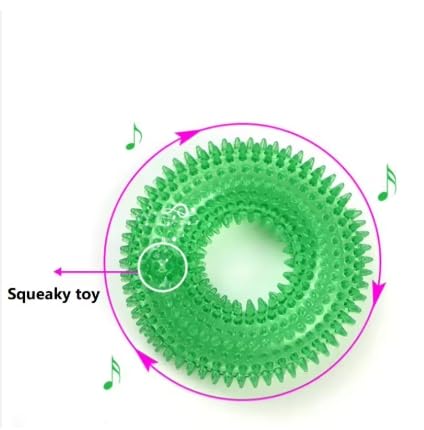Interactive Dog Chew Ring Toy with Sound, Dental Cleaning, Durable Textured Surface (Lake Blue, Small) - color: Lake Blue, size: Small