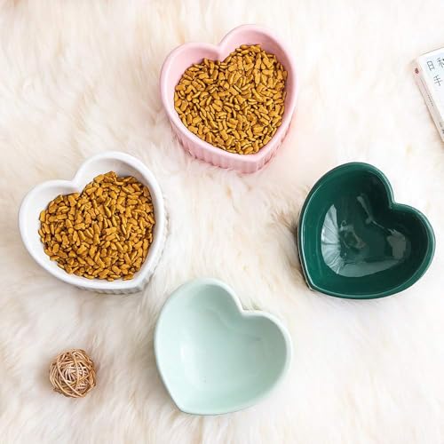 Pink Ceramic Raised Cat Bowls, Tilted Elevated Food or Water Bowls, Stress Free, Backflow Prevention, Dishwasher and Microwave Safe, Lead & Cadmium Free - color: Pink