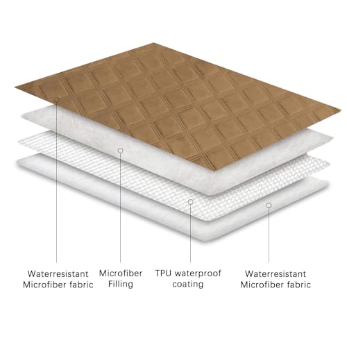 Ameritex Waterproof Dog Bed Cover Pet Blanket with Anti-Slip Back for Furniture Bed Couch Sofa - color: Camel, size: 30x60 Inch (Pack of 1)