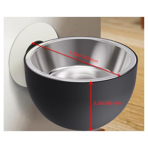 MANON ROSA Hanging Pet Feeding Bowl - Wall-Mounted Angle Adjustable Stainless Steel Food Bowl for Dogs and Cats Anti-Slip Spill-Proof Neck Protection (White) - color: White