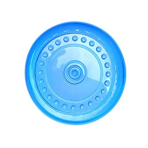Pet Flying Disc Saucer Toy for Small Medium Large Dog Agile Training Soft Chew Disk(Blue,18.5CM) - color: Blue, size: 18.5CM