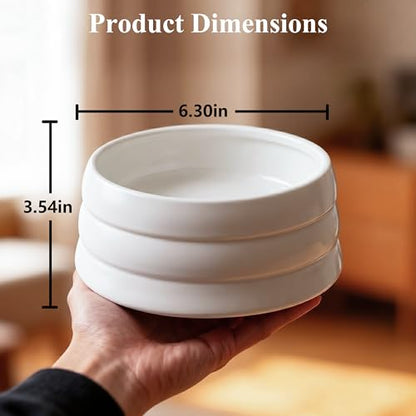 BOBO & Bowl Pet Drinking Bowl (1.2L/40 oz), Food-Grade Ceramic Water Bowl for Small & Medium Dogs - Elevated, Heavy Sturdy, Dishwasher & Microwave Safe, Black - color: White