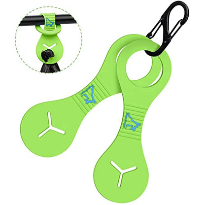 Dog Poop Bag Holder for Leash Waste Bag Carrier Dog Poop Bag Dispenser for Walking Running Bicycle Accessory 2 Pieces (Green) - color: Green