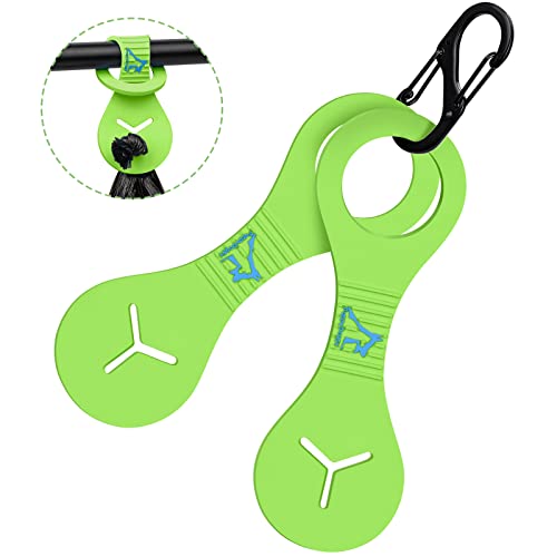 Dog Poop Bag Holder for Leash Waste Bag Carrier Dog Poop Bag Dispenser for Walking Running Bicycle Accessory 2 Pieces (Green) - color: Green