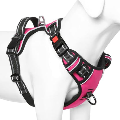 Timos No Pull Dog Harness, No Choke Front Lead Dog Reflective Harness, Adjustable Soft Padded Pet Vest with Easy Control Handle for Small Medium Large Dogs, S - color: Lock-Rosy, size: Small (Pack of 1)