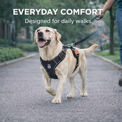 PawWave No Pull Front Clip Dog Harness – Adjustable Padded Denim Vest with Reflective Strips for Small, Medium & Large Dogs (Navy Blue, Small) - color: Navy Blue, size: S (Chest:14.2-19.7in)