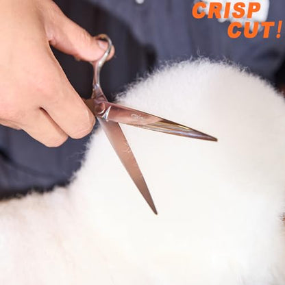 High-end Professional Dog Grooming Scissors Pet Grooming Shears 7 Inches Extremely Very Sharp Made Of Stainless Steel Alloy By Hand For Dog Cat Groomer - size: 7inch, style: Shears