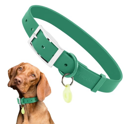 Wisedog Small Puppy Collar, Pine Green, XS 7"-10" × 1/2" | Soft Rubber Coated Webbing, For Small Dogs Cats, Cute Pet Collars - color: Pine Green