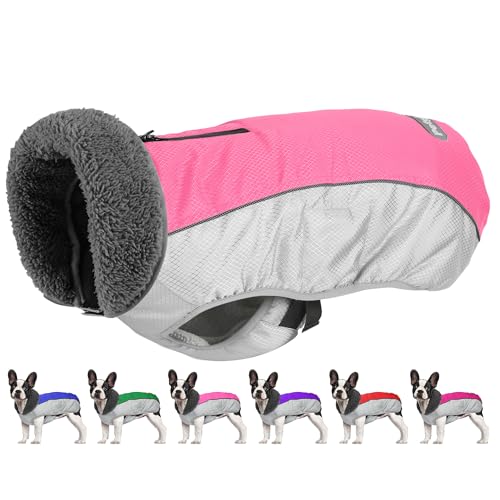Petglad Dog Coat, Waterproof Ripstop Dog Winter Jacket with Leash Hole, Reflective Adjustable Warm Pet Fleece Snow Sweater for Small Medium Large Dogs - Pink, 3XL - color: Pink, size: 3XL