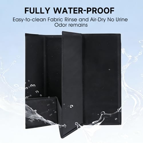 Dog Litter Box with High Walls, Pee Pad Holder Foldable, No Assembly, Waterproof, Seamless, Easy to Clean, Portable for Travel, No Spill Indoor Dog Potty Tray for Puppy & Medium Dogs - size: Medium