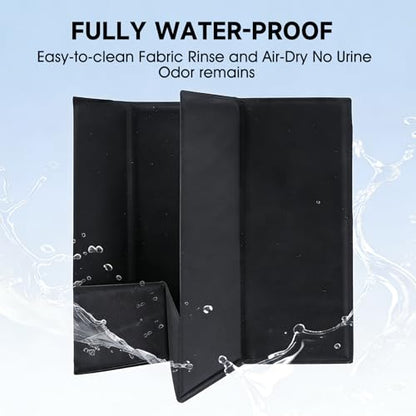 Dog Litter Box with High Walls, Pee Pad Holder Foldable, No Assembly, Waterproof, Seamless, Easy to Clean, Portable for Travel, No Spill Indoor Dog Potty Tray for Puppy & Large Dogs - size: X-Large