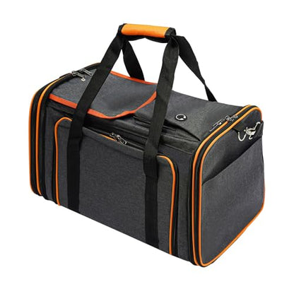 Cat Dog Carrier, Large Soft Sided Pet Travel Carrier with Adjustable Shoulder Strap, Expandable Cat Foldable Carrier for Cats Dogs and Small Animals