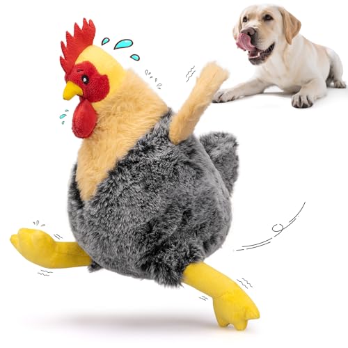 Squeaky Stuffed Dog Toys – Plush Chicken Chew Toy for Small, Medium & Large Dogs, Cute & Funny Interactive Puppy Toy with Crinkle Paper & Double Squeakers - style: Chicken