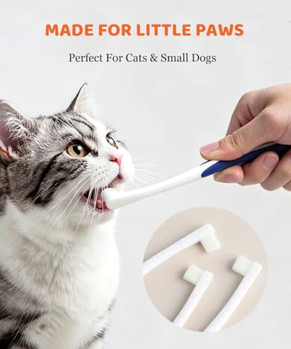 5Pack Ultra Soft Pet Toothbrush for Small Dog & Cat Toothbrush Set with 2 Finger Brushes - Soft Bristles for Gentle Pet Dental Care, Teething & Gingivitis Prevention for Puppies & Kittens - color: Model A-small Head