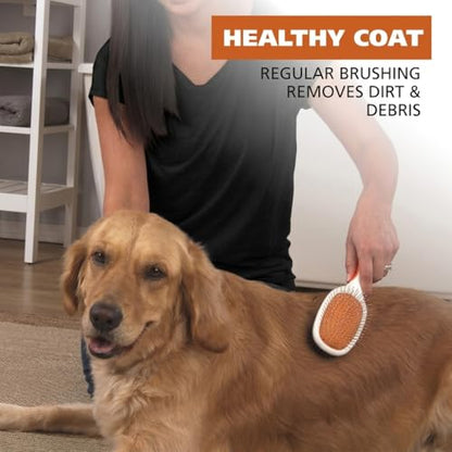 Double Sided Pet Grooming Brush | Soft Bristle Dog Brush for Shedding | Pin Brush for Light Detangling & Smoothing Coat | Cats Grooming Brushes For Short Long Hair | Pet Hair Removal Tool