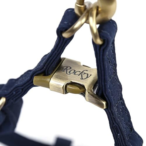 Angie and Allie Organic Cotton Personalized Step in Dog Harness,Custom Dog Halter Vests,Adjustable No Pull Canine Halter Harness for Small Medium Large Dogs - color: Navy, size: XS