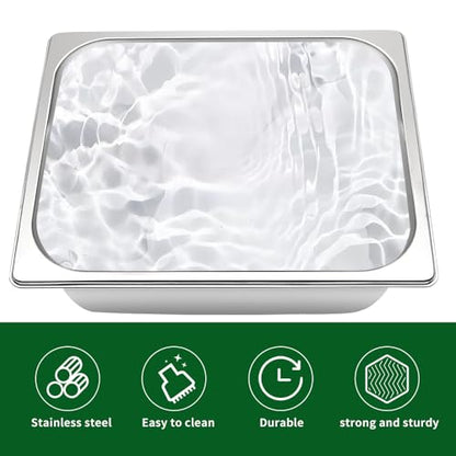 Dog Dish Stainless Steel Water and Feed Bowl with Non-Slip Pads (1.85Gal-1Set) - size: 1.85Gal-1Set