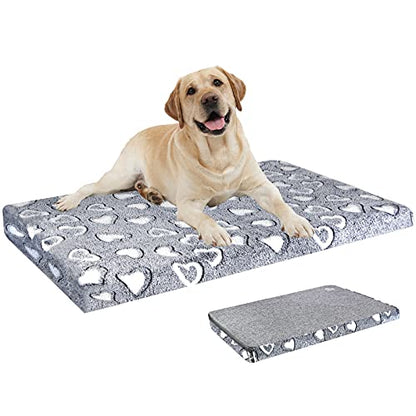 VANKEAN Stylish Dog Bed for Crate - Reversible Cool & Warm, Waterproof Inner, Firm Support, Machine Washable, XXL to Small, Grey - size: XL(42 x 28 x 3")