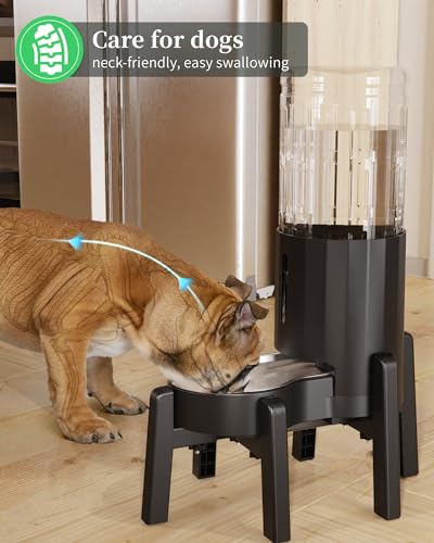 CZPET Dog Water Dispenser Stand, Holder for Pet Automatic Feeders, Width Adjustable Elevated Stand for Pet Feerders, Suitable for Medium Pets [Stand Only] - size: H: 7.09'', W: 6.1*9.8''-8.5*14.57''