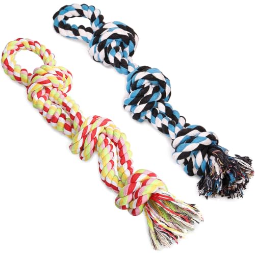 2026 New Dog Rope Toys 2 Nearly Indestructible Pet Toys for Medium to Large Breed, Dental Cleaning Chew Toys, Dogs Tug Toy for Boredom, Teething for Aggressive Chewers