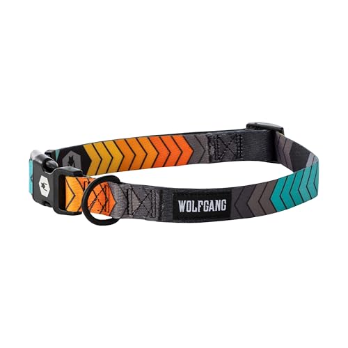Wolfgang Heavy Duty, Adjustable Dog Collar with Quick Release Nylon Buckle for Walking & Training, ChevTech Print, Small - color: ChevTech Print, size: Small (5/8 Inch x 8-12 Inch)
