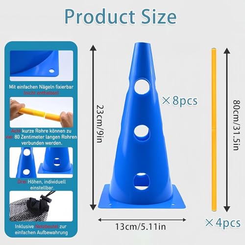 Dog Agility Equipment,Hurdle Cones Obstacle Exercise Equipment for Pet,Dog Agility Course Backyard Set