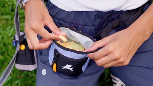 OllyDog, Goodie Treat Bag, Dog Treat Training Pouch | Magnetic Closure | 3 Ways to Wear | Hands-Free Waist Belt | Water-Resistant Recycled Vegan Fabric (Blue Heron) - color: Blue Heron