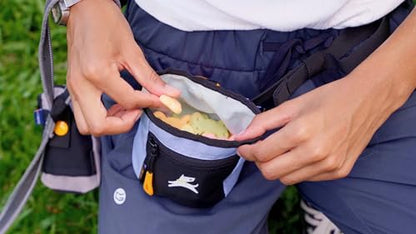 OllyDog, Goodie Treat Bag, Dog Treat Training Pouch | Magnetic Closure | 3 Ways to Wear | Hands-Free Waist Belt | Water-Resistant Recycled Vegan Fabric (Blue Heron) - color: Blue Heron
