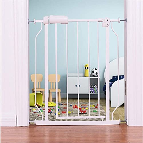 ALLAIBB Extra Wide Pressure Mounted Baby Gate Walk Through Child Kids Safety Toddler Tension White Long Large Pet Dog Gates with Extension for doorways Kitchen (24.02-27.56"/61-70cm, White) - color: White, size: 24.02-27.56"/61-70cm