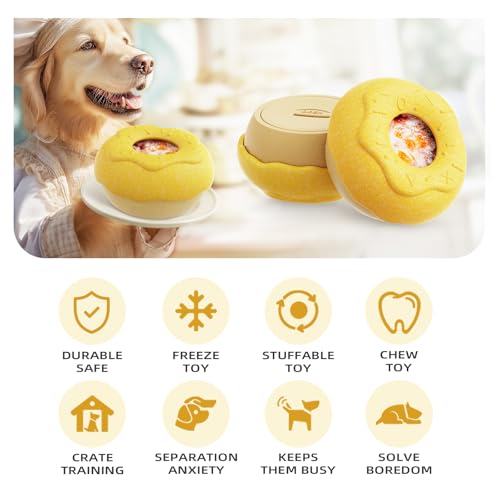 Durable Frozen Dog Chew Toy for Aggressive Chewers,Interactive Treat Dispensing Toy for Crate Training & Mood Calming, Simple & Convenient to Clean,for Medium & Large Breed Dogs - color: Donut Shape